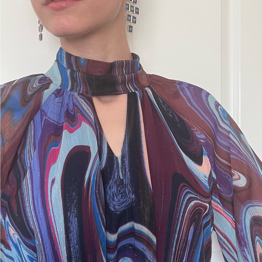 Chic Multicolor Long Sleeve Dress